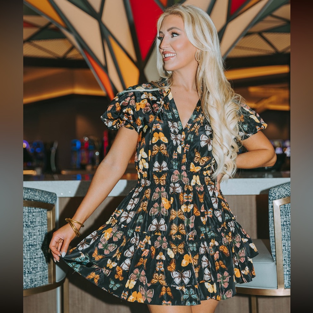 BuddyLove best selling Clementine dress in Butterfly print. Size large